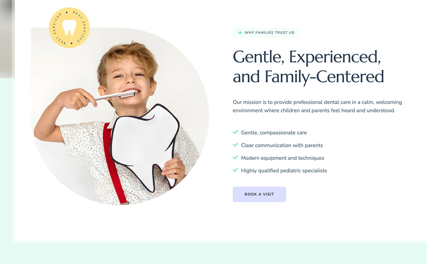 Dental clinic website design for My Smile | Brenham Studio