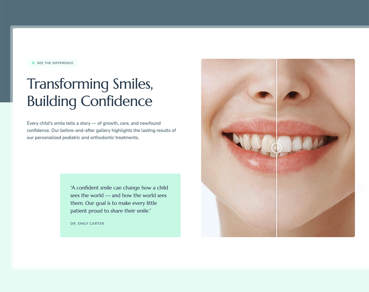 Dental clinic website design for My Smile | Brenham Studio
