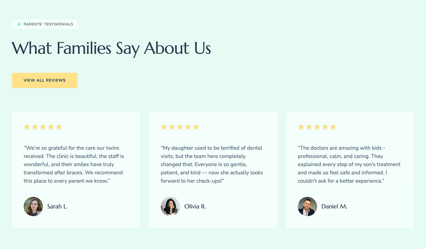 Dental clinic website design for My Smile | Brenham Studio