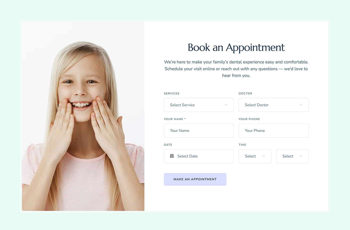 Dental clinic website design for My Smile | Brenham Studio
